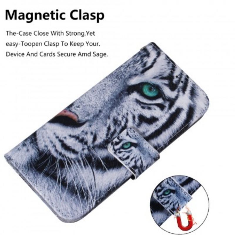 Custodia in pelle Samsung Galaxy A40 Faccia Da Tigre