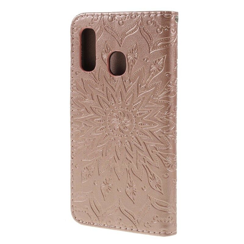 Custodia in pelle Samsung Galaxy A40 Fiore Del Sole