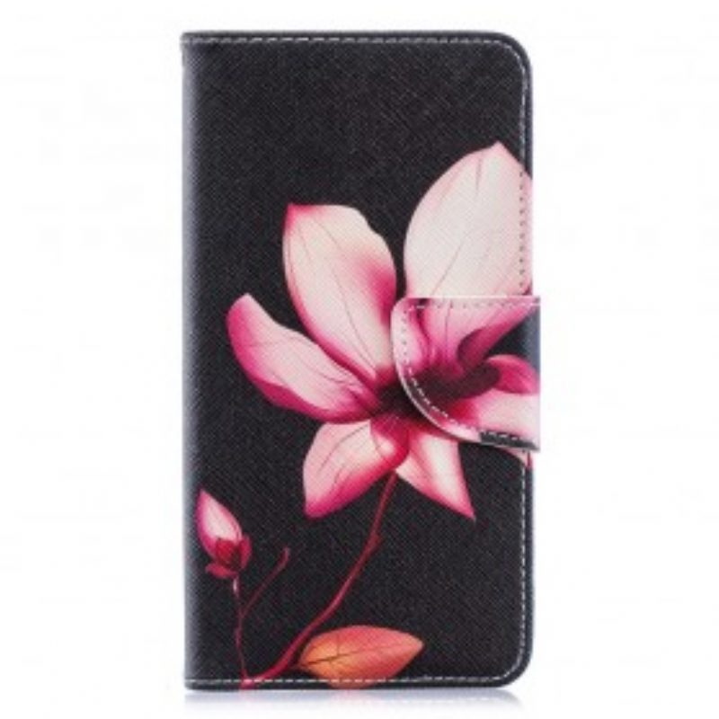 Custodia in pelle Samsung Galaxy A40 Fiore Rosa