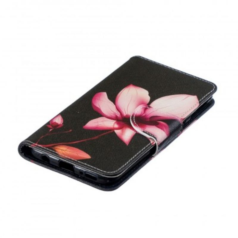 Custodia in pelle Samsung Galaxy A40 Fiore Rosa