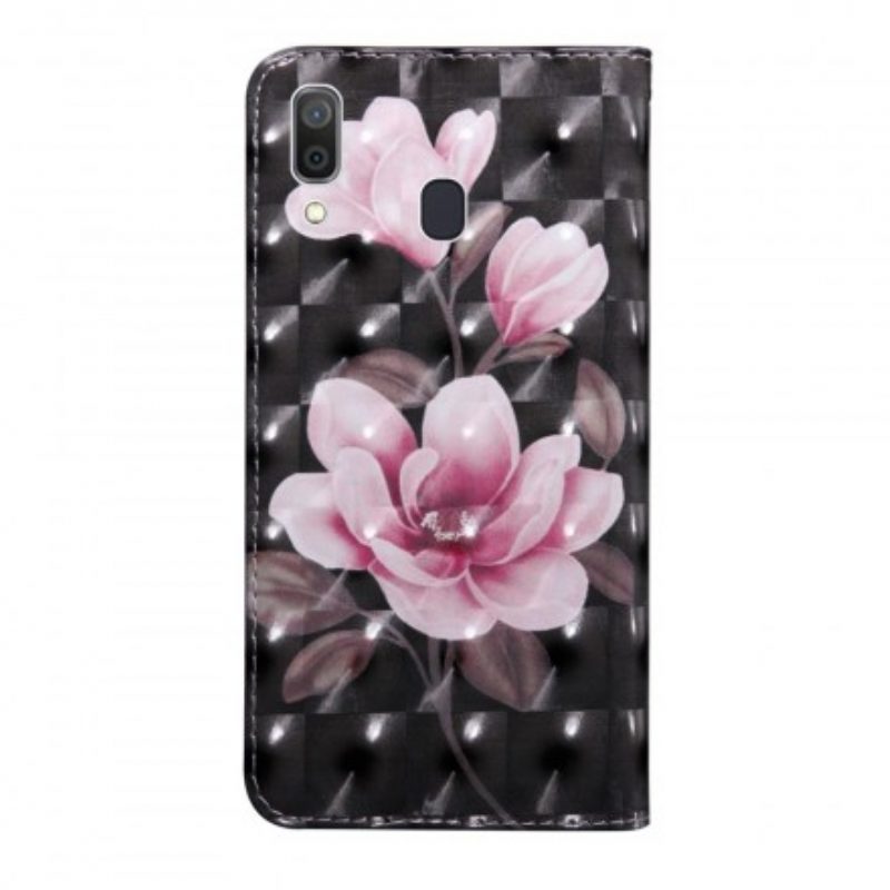 Custodia in pelle Samsung Galaxy A40 Fiori Sbocciati