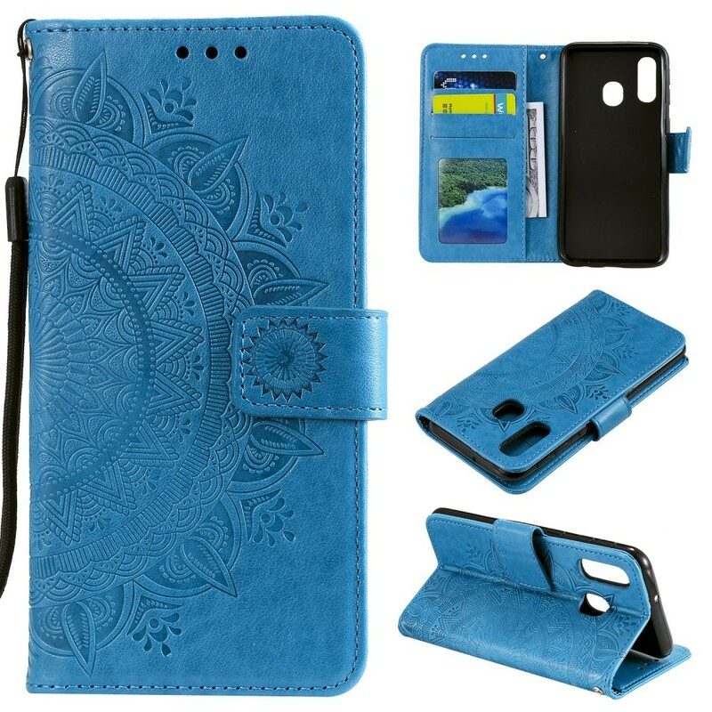 Custodia in pelle Samsung Galaxy A40 Mandala Del Sole