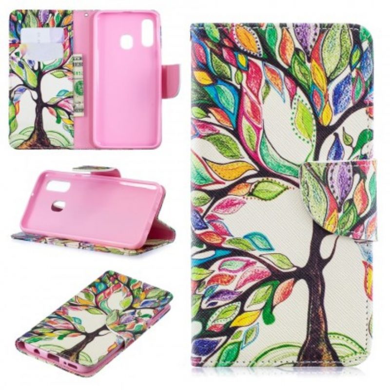 Folio Cover Samsung Galaxy A40 Albero Colorato