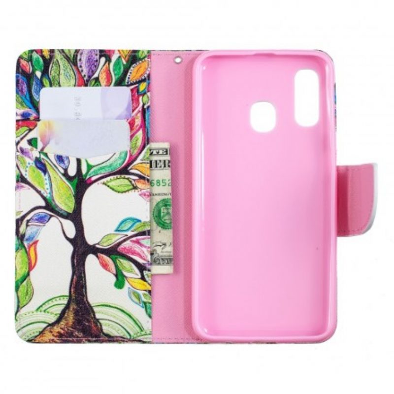 Folio Cover Samsung Galaxy A40 Albero Colorato