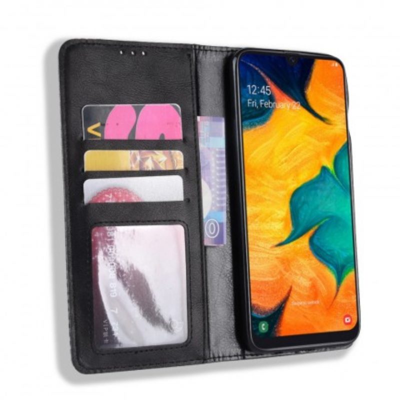 Folio Cover Samsung Galaxy A40 Custodia in pelle Effetto Pelle Vintage Stilizzato