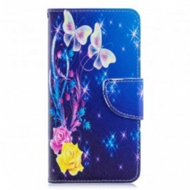 Folio Cover Samsung Galaxy A40 Farfalle Colorate Di Notte