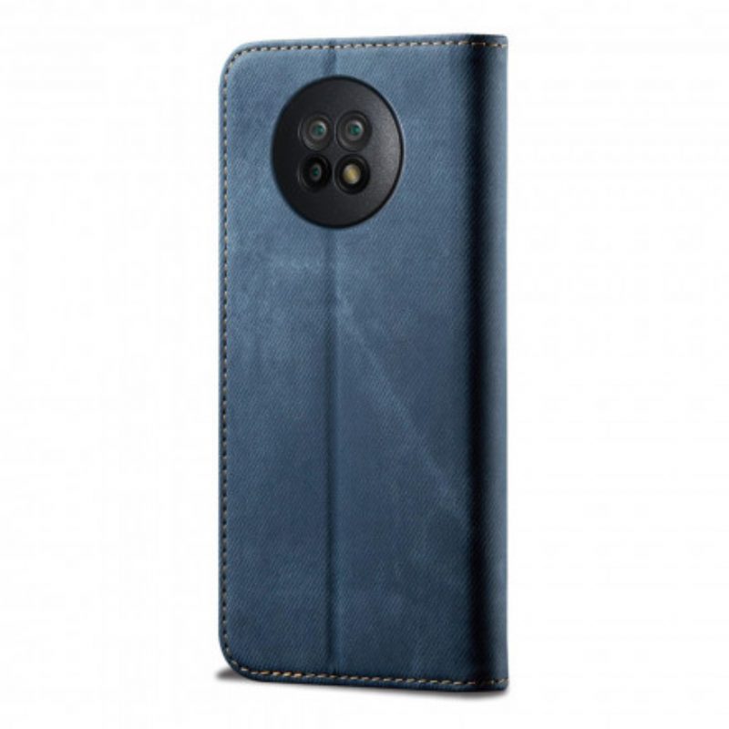 Folio Cover Xiaomi Redmi Note 9T Custodia in pelle Tessuto Denim