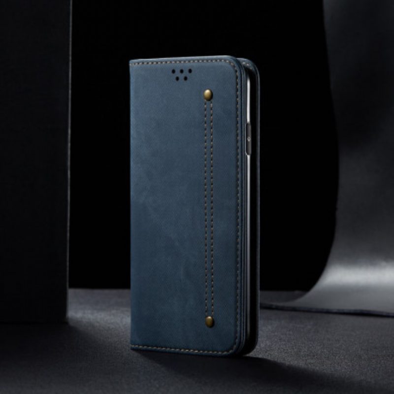 Folio Cover Xiaomi Redmi Note 9T Custodia in pelle Tessuto Denim