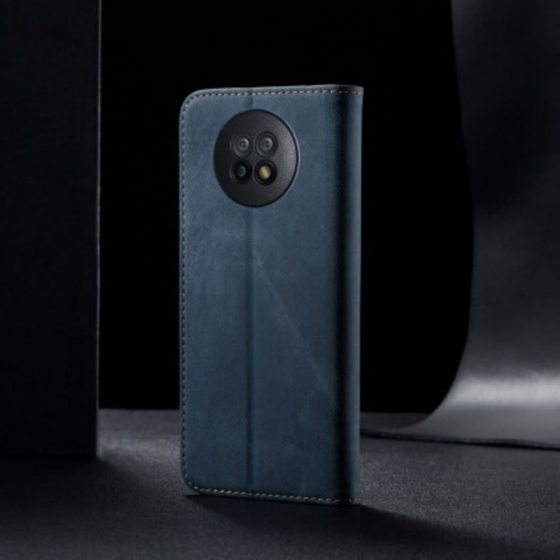 Folio Cover Xiaomi Redmi Note 9T Custodia in pelle Tessuto Denim