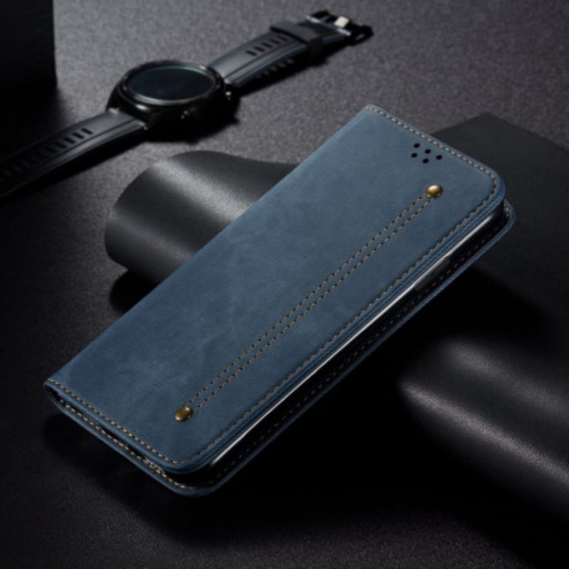 Folio Cover Xiaomi Redmi Note 9T Custodia in pelle Tessuto Denim