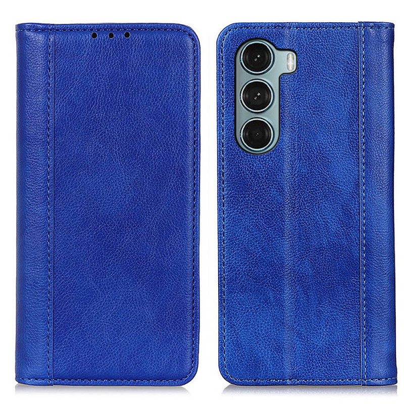 Folio Cover Moto G200 5G Custodia in pelle Versione In Crosta Di Litchi