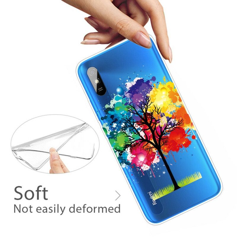 Cover Xiaomi Redmi 9A Albero Dell'acquerello Senza Soluzione Di Continuità