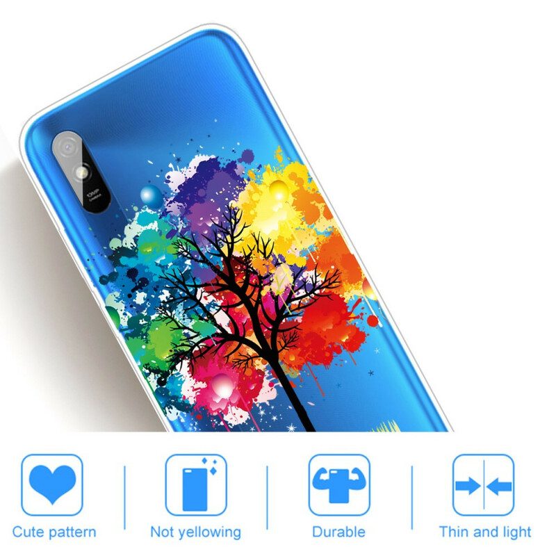 Cover Xiaomi Redmi 9A Albero Dell'acquerello Senza Soluzione Di Continuità