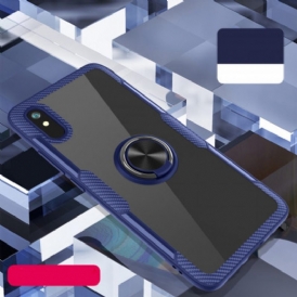 Cover Xiaomi Redmi 9A Anello In Metallo In Fibra Di Carbonio