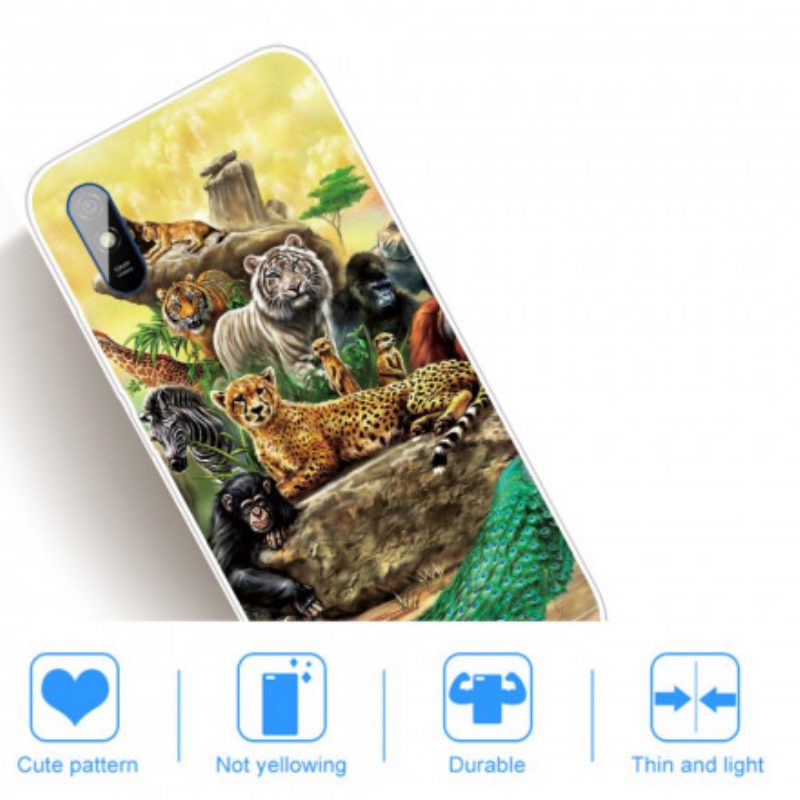 Cover Xiaomi Redmi 9A Animali Da Safari