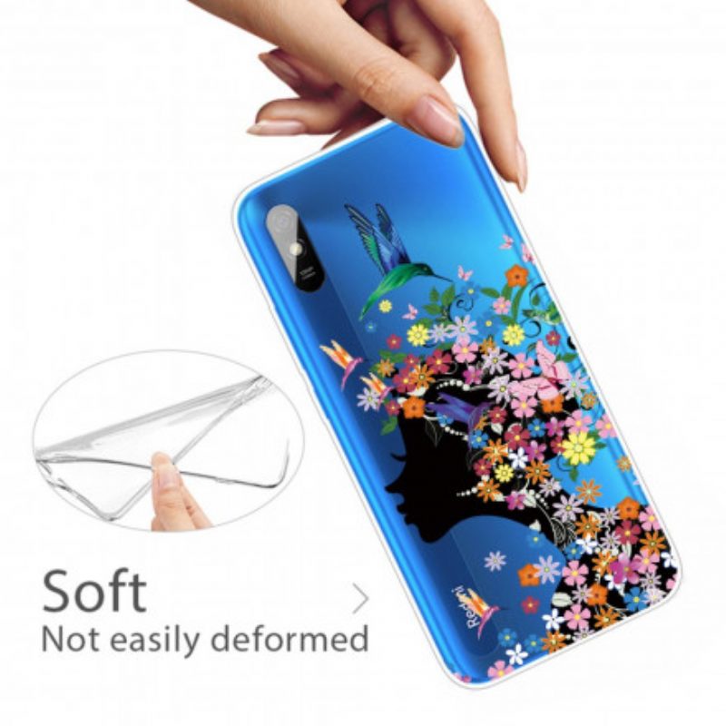 Cover Xiaomi Redmi 9A Bella Testa Di Fiore