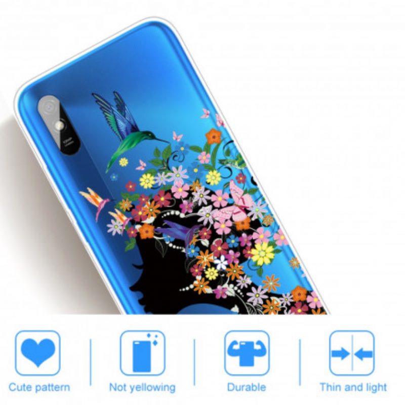 Cover Xiaomi Redmi 9A Bella Testa Di Fiore