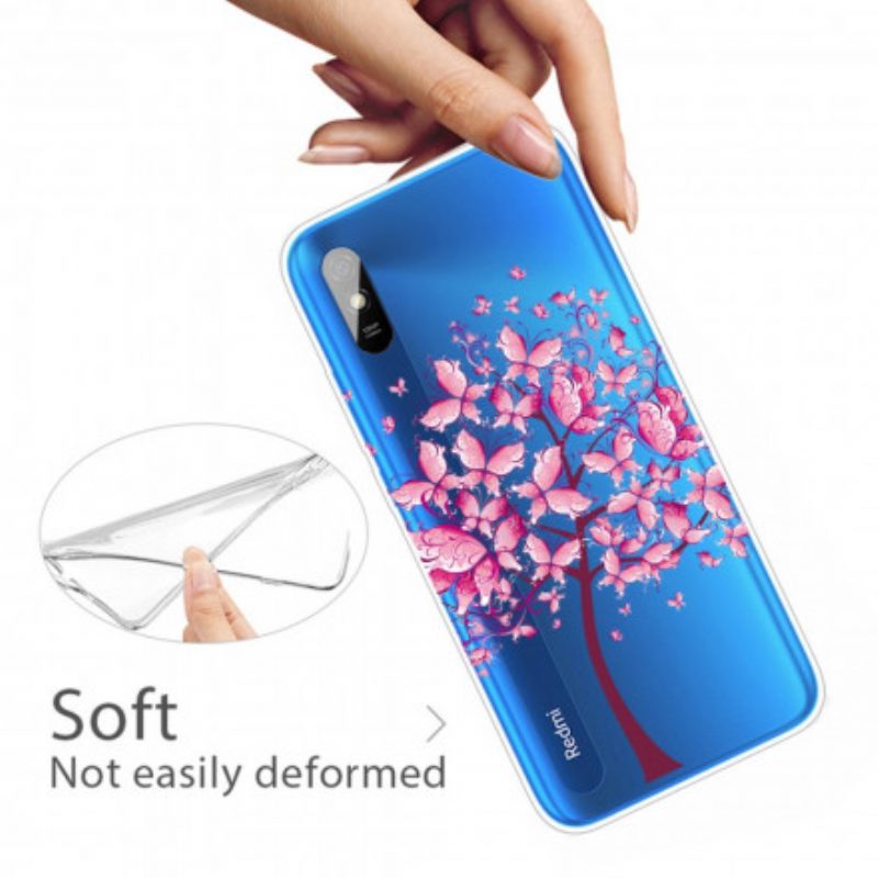 Cover Xiaomi Redmi 9A Cima Dell'albero Rosa