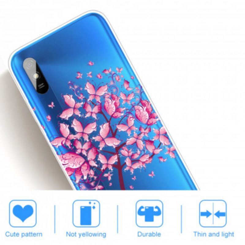 Cover Xiaomi Redmi 9A Cima Dell'albero Rosa