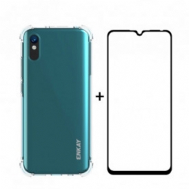 Cover Xiaomi Redmi 9A Combo E Schermo In Vetro Temperato Enkay