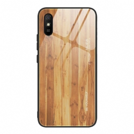 Cover Xiaomi Redmi 9A Design In Legno Vetro Temperato