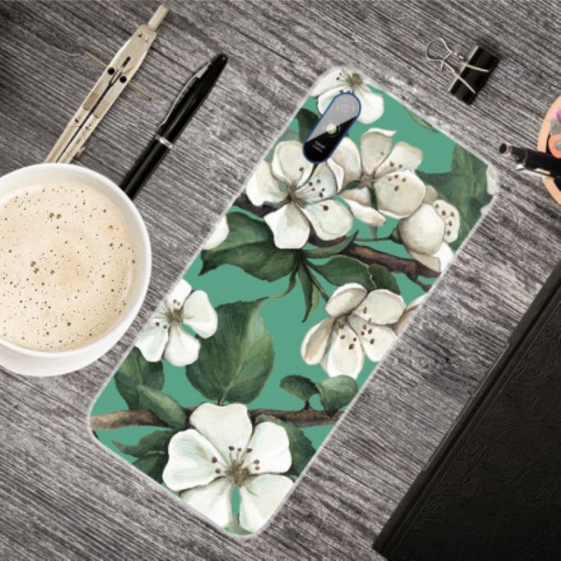 Cover Xiaomi Redmi 9A Fiori Bianchi Dipinti