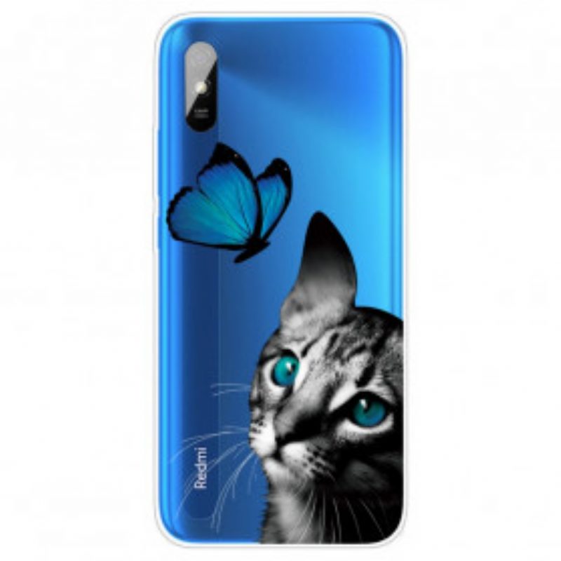 Cover Xiaomi Redmi 9A Gatto E Farfalla