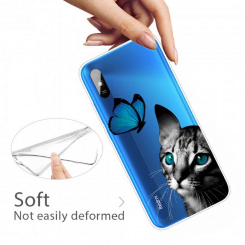 Cover Xiaomi Redmi 9A Gatto E Farfalla