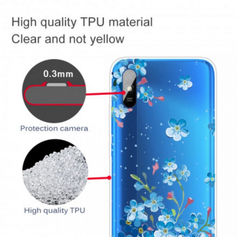 Cover Xiaomi Redmi 9A Mazzo Di Fiori Blu