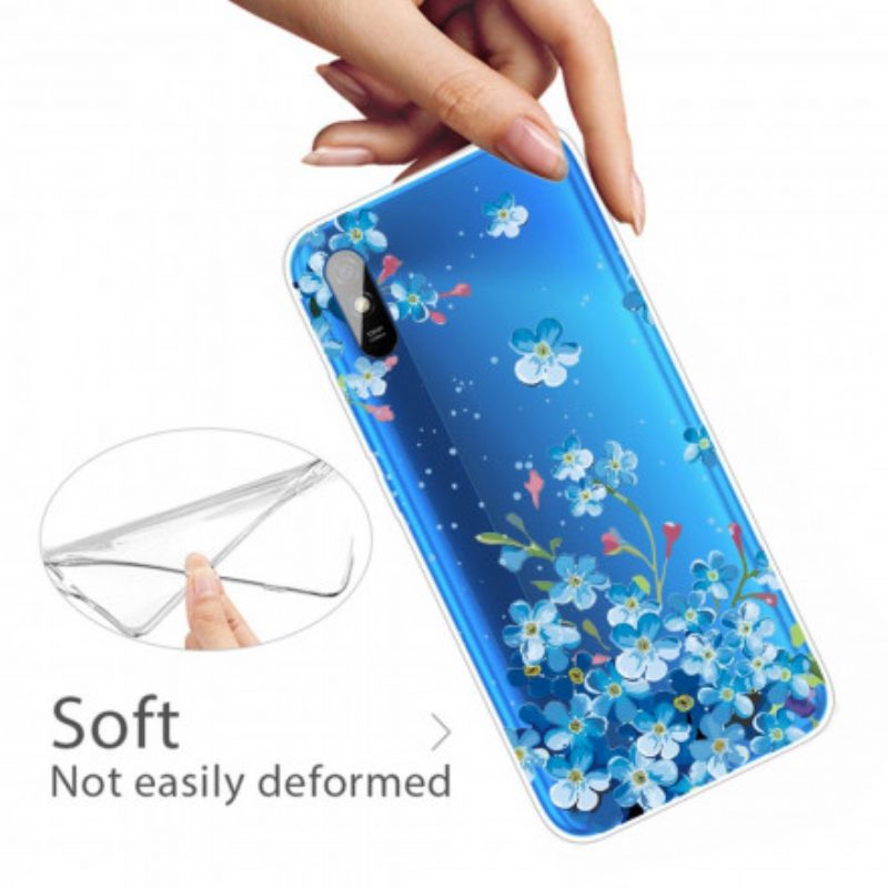 Cover Xiaomi Redmi 9A Mazzo Di Fiori Blu