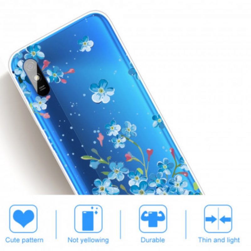 Cover Xiaomi Redmi 9A Mazzo Di Fiori Blu