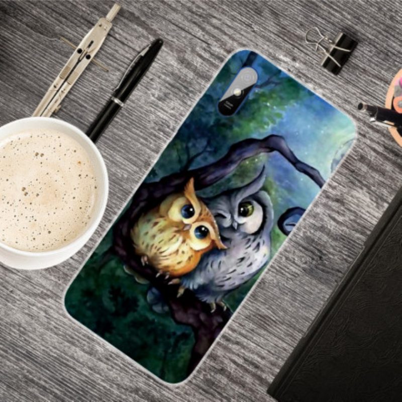 Cover Xiaomi Redmi 9A Pittura Gufi