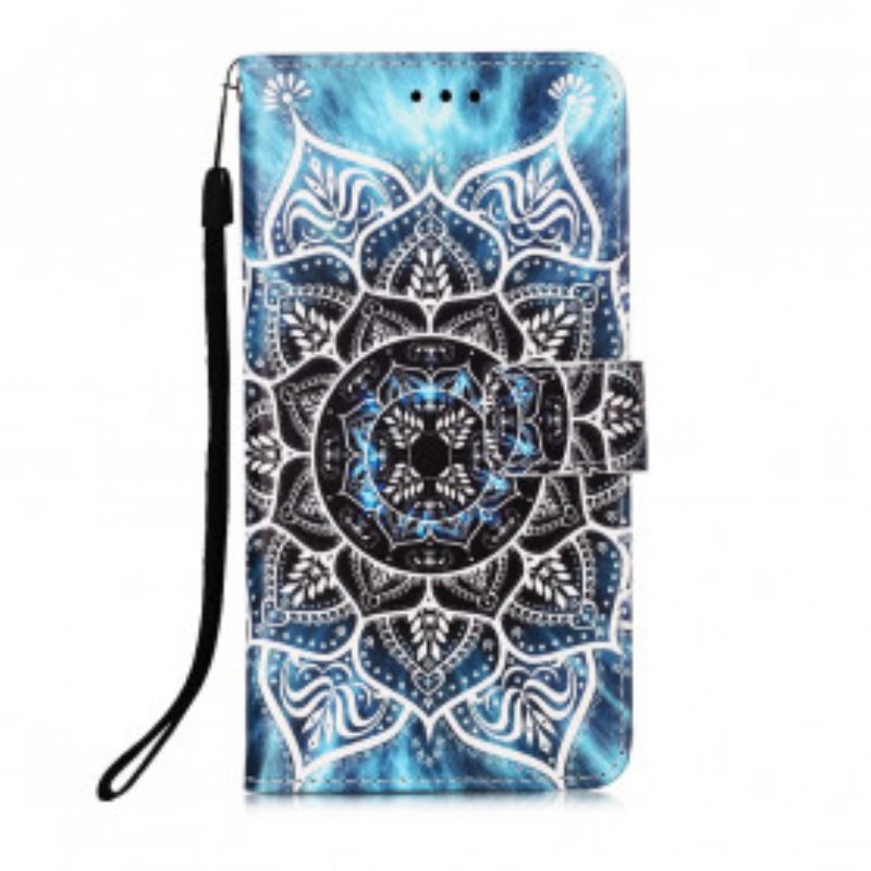 Custodia A Portafoglio Xiaomi Redmi 9A Mandala Con Spalline Nere