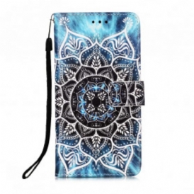 Custodia A Portafoglio Xiaomi Redmi 9A Mandala Con Spalline Nere