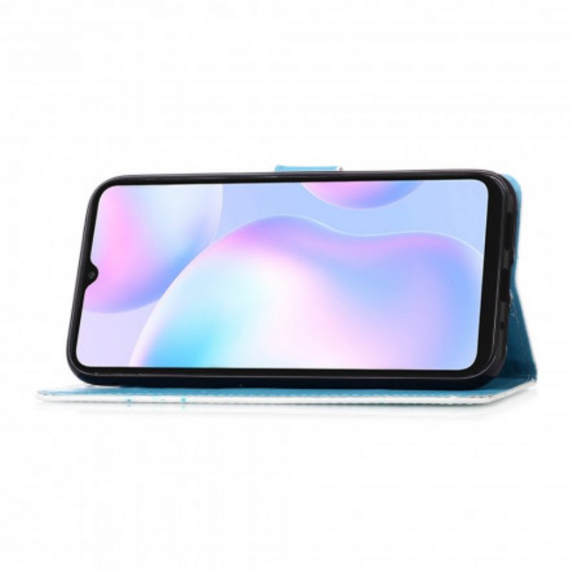 Custodia A Portafoglio Xiaomi Redmi 9A Mandala Con Spalline Nere