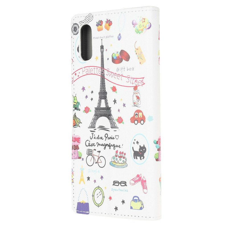 Custodia in pelle Xiaomi Redmi 9A Amo Parigi