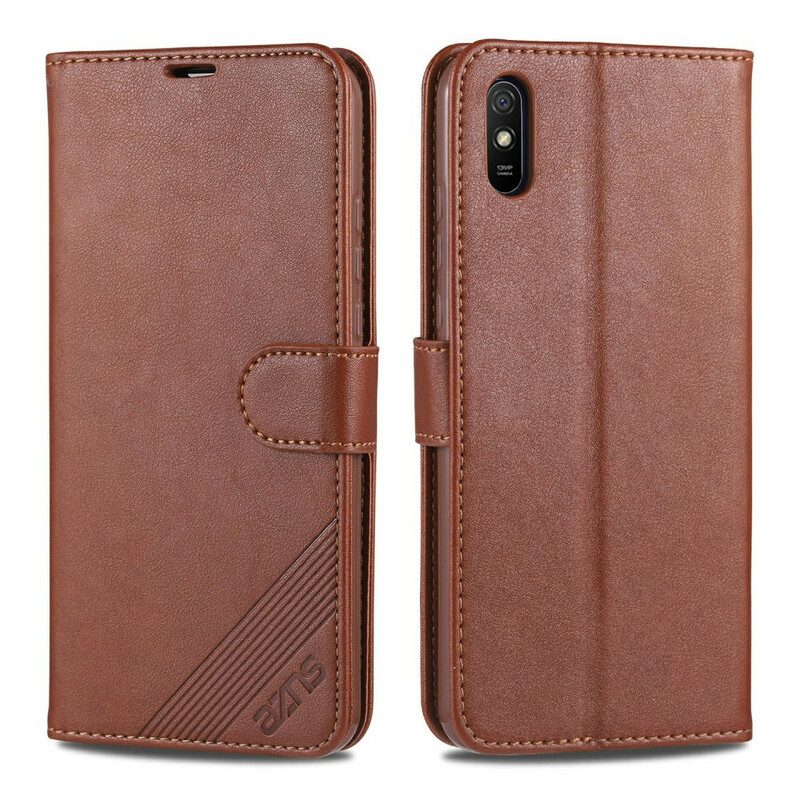 Custodia in pelle Xiaomi Redmi 9A Azns Ecopelle