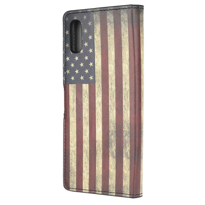 Custodia in pelle Xiaomi Redmi 9A Bandiera Americana