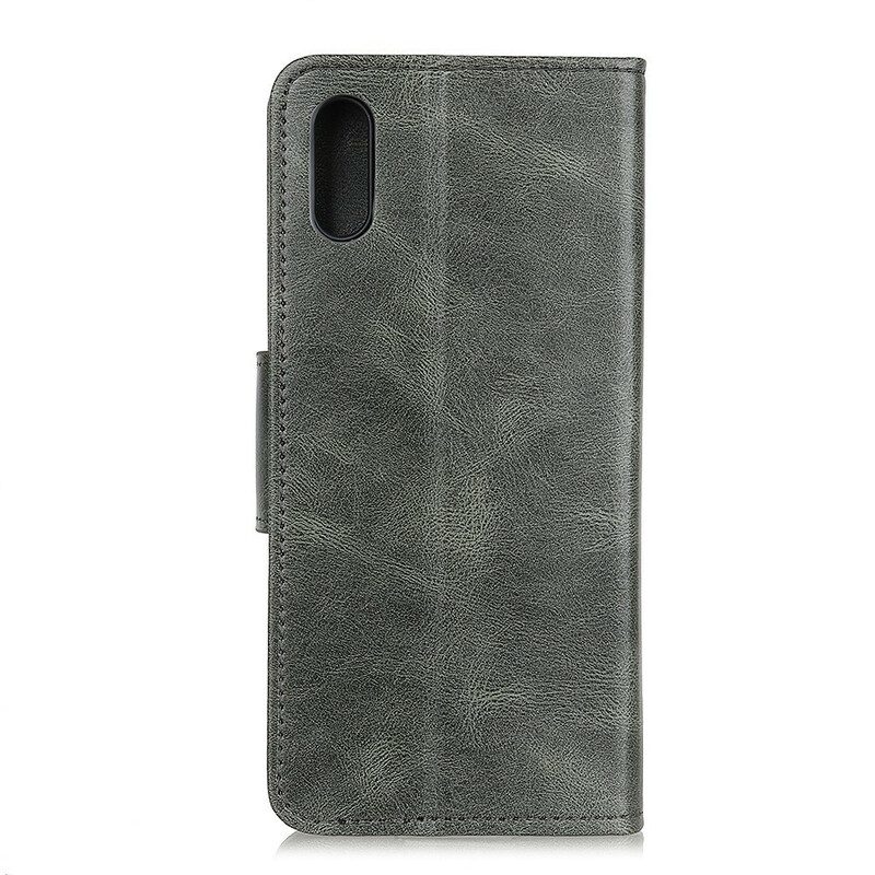 Custodia in pelle Xiaomi Redmi 9A Chiusura Reversibile Effetto Pelle