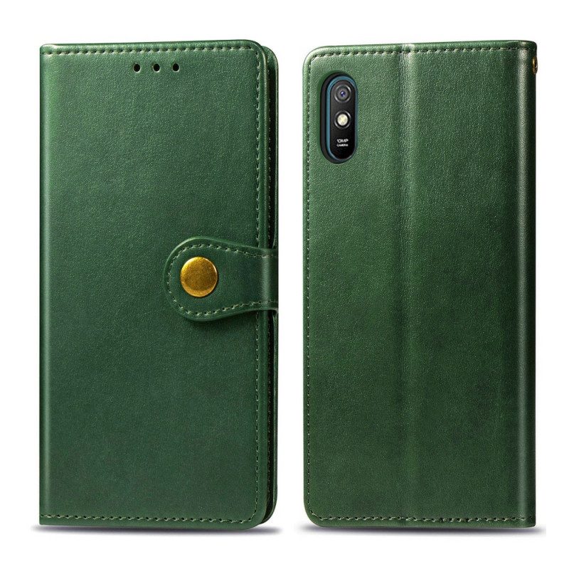 Custodia in pelle Xiaomi Redmi 9A Ecopelle E Chiusura Vintage