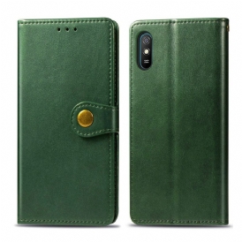 Custodia in pelle Xiaomi Redmi 9A Ecopelle E Chiusura Vintage