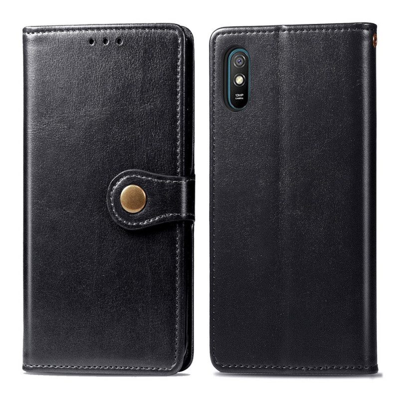 Custodia in pelle Xiaomi Redmi 9A Ecopelle E Chiusura Vintage