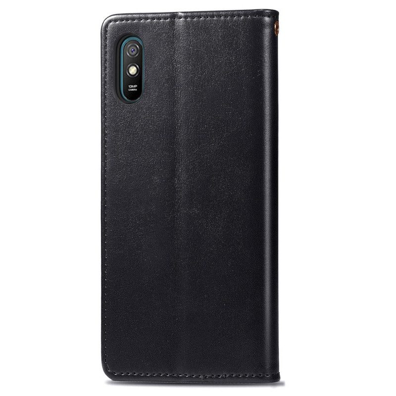 Custodia in pelle Xiaomi Redmi 9A Ecopelle E Chiusura Vintage