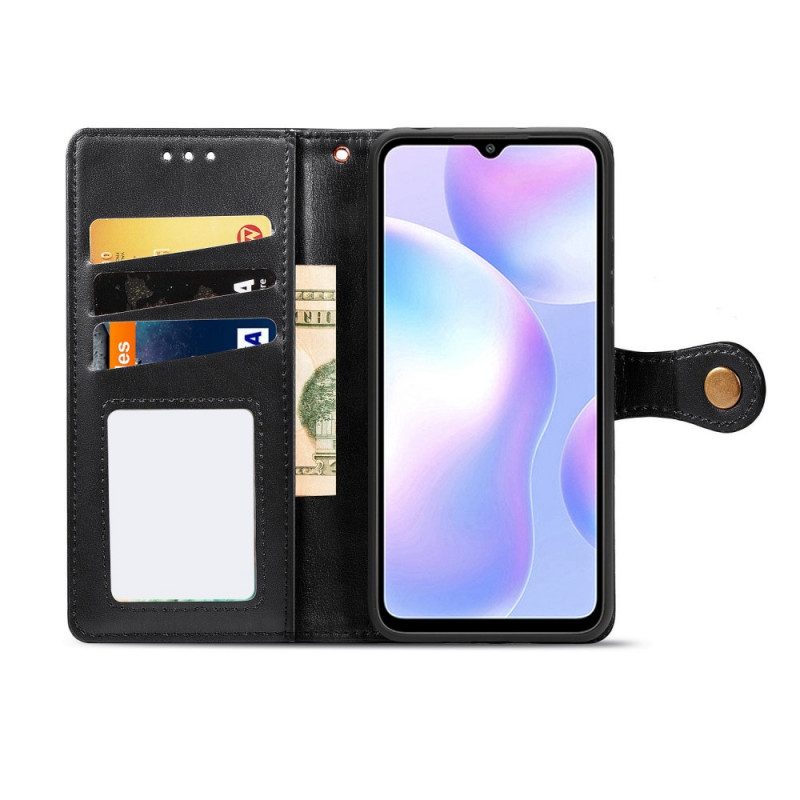 Custodia in pelle Xiaomi Redmi 9A Ecopelle E Chiusura Vintage