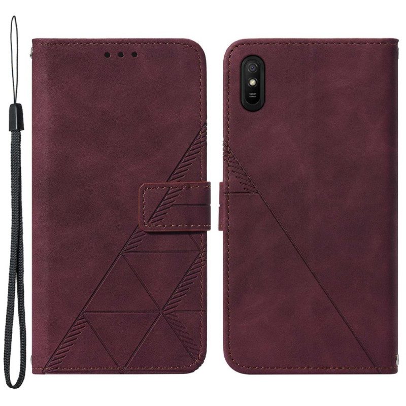 Custodia in pelle Xiaomi Redmi 9A Effetto Pelle Piramidale