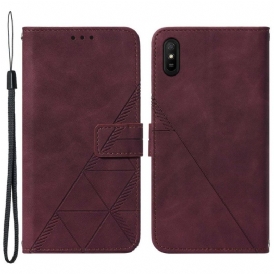 Custodia in pelle Xiaomi Redmi 9A Effetto Pelle Piramidale