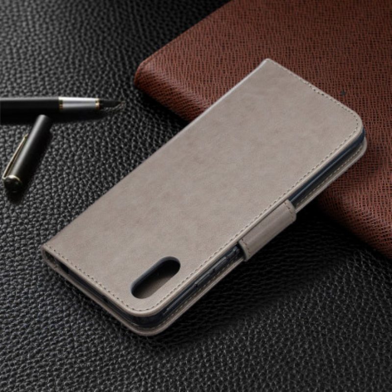 Custodia in pelle Xiaomi Redmi 9A Farfalle Stampate Strappy