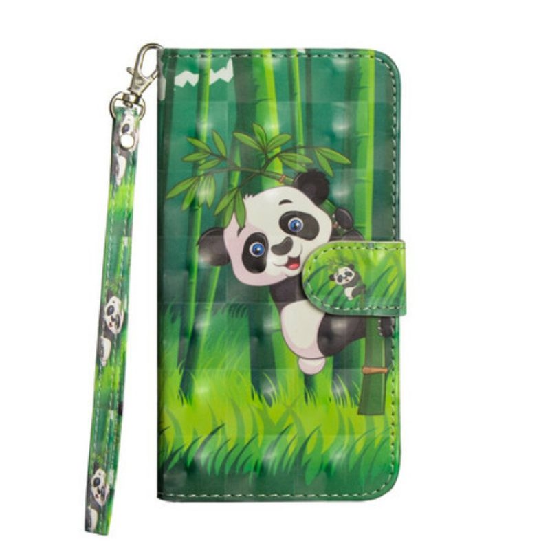 Custodia in pelle Xiaomi Redmi 9A Panda E Bambù