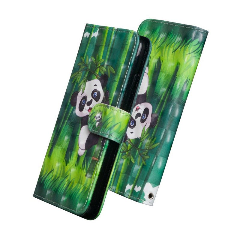 Custodia in pelle Xiaomi Redmi 9A Panda E Bambù