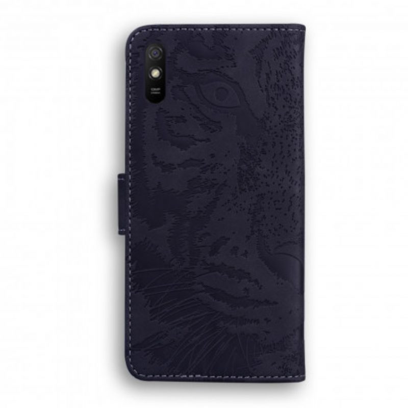 Custodia in pelle Xiaomi Redmi 9A Stampa Faccia Di Tigre